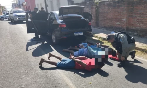 Momento em que um dos suspeitos de matar o PM Jeremias é preso, no Piauí — Foto: Divulgação/Polícia Civil